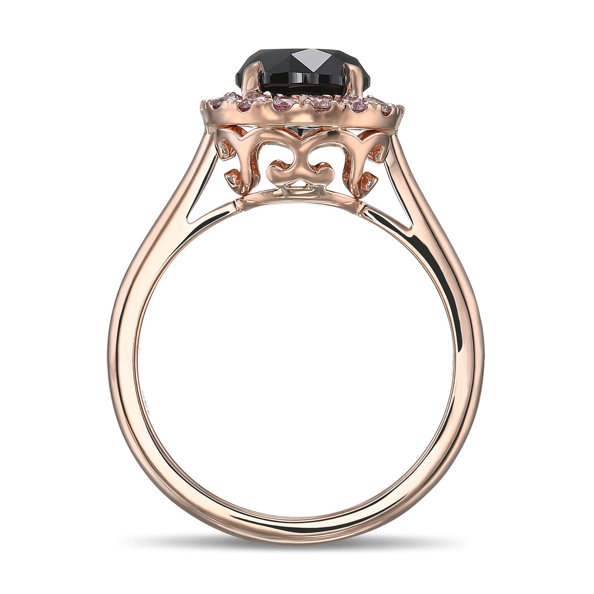 Fancy Black Round Halo Diamond Ring