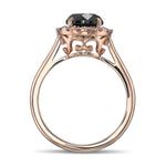 Fancy Black Round Halo Diamond Ring