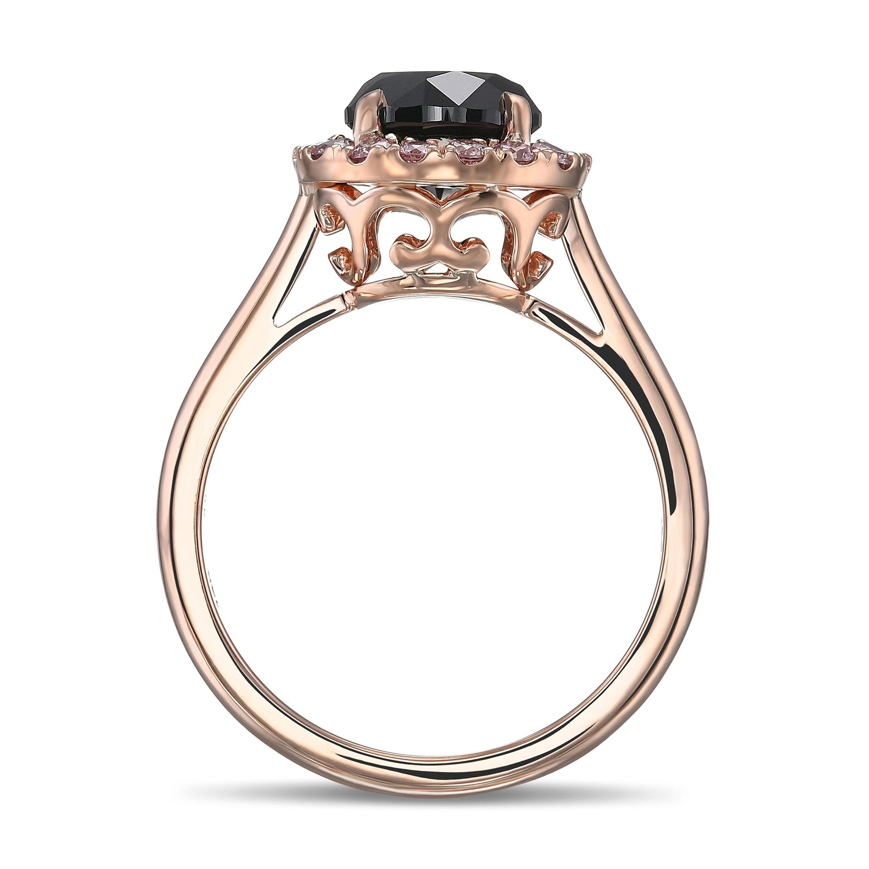 Fancy Black Round Halo Diamond Ring