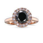 Fancy Black Round Halo Diamond Ring