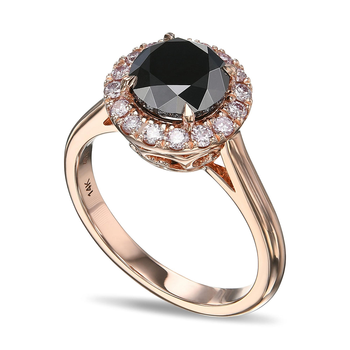 Fancy Black Round Halo Diamond Ring