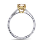 Fancy Deep Brownish Yellowish Orange Emerald Solitaire Diamond Ring