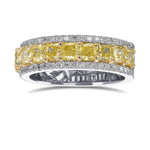 Fancy Yellow Cushion Diamond Band Ring
