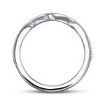  Contoured Milgrain Diamond Wedding Band