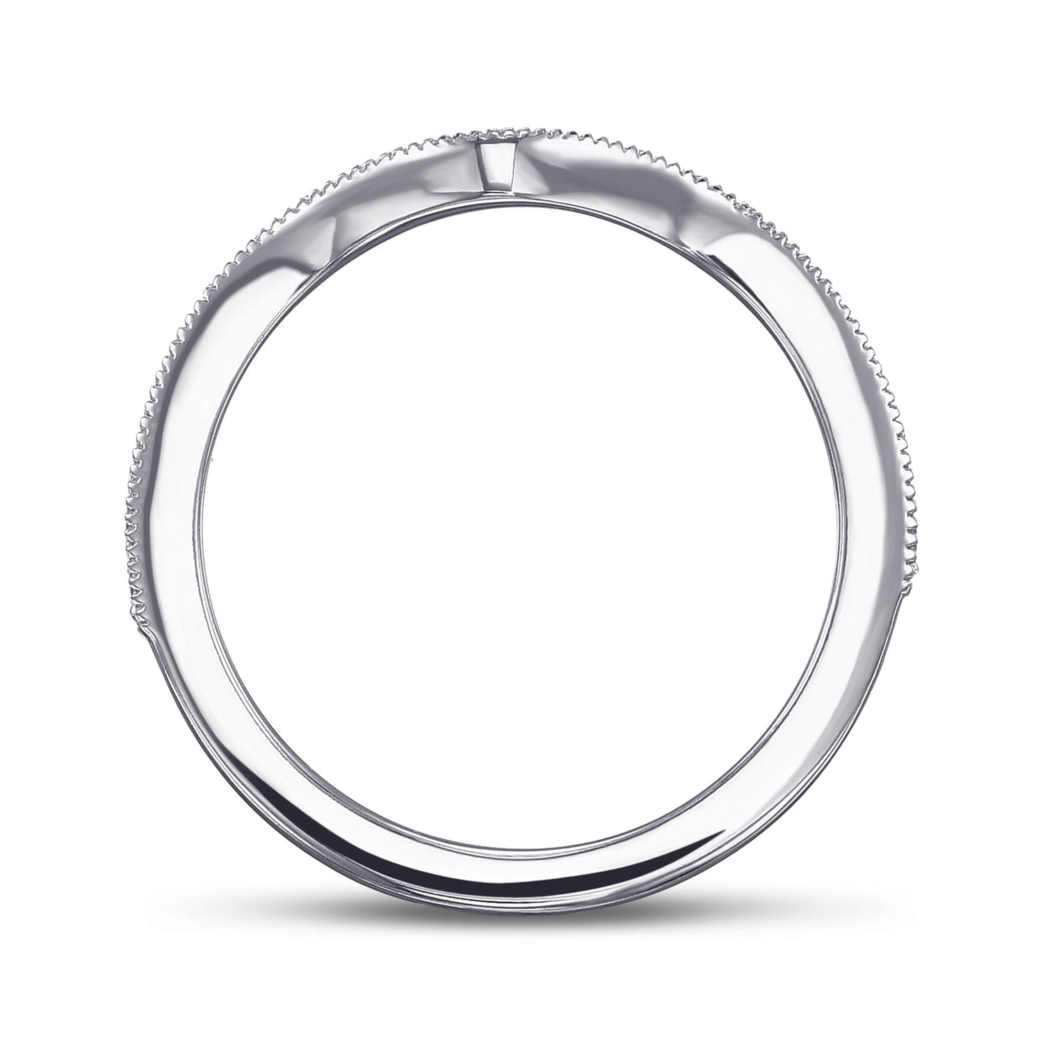  Contoured Milgrain Diamond Wedding Band