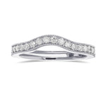  Contoured Milgrain Diamond Wedding Band
