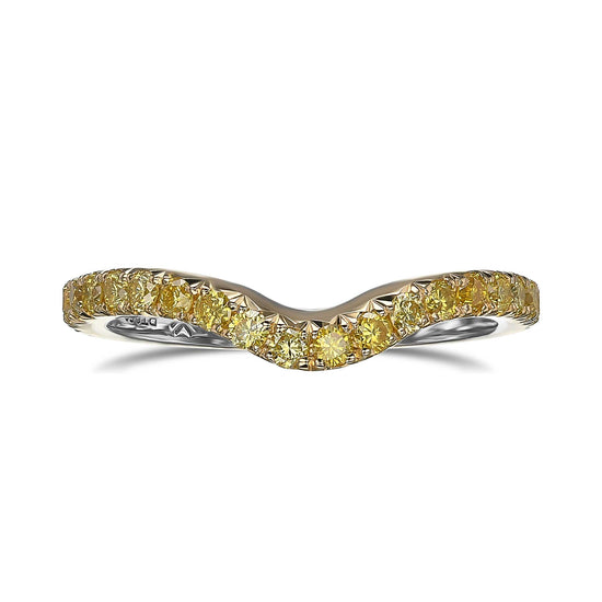 Fancy Vivid Yellow Contoured Full Eternity Diamond Wedding Band