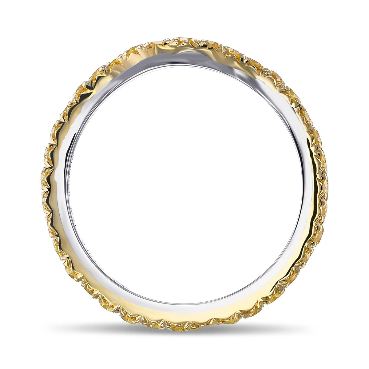 Fancy Vivid Yellow Contoured Full Eternity Diamond Wedding Band