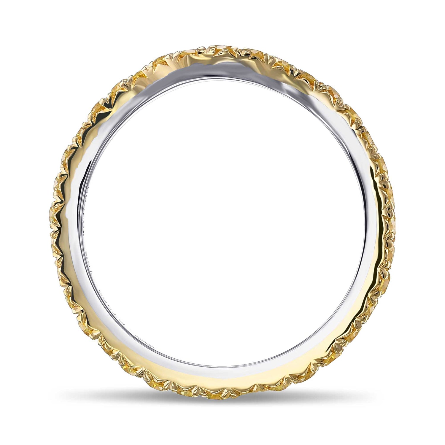 Fancy Vivid Yellow Contoured Full Eternity Diamond Wedding Band