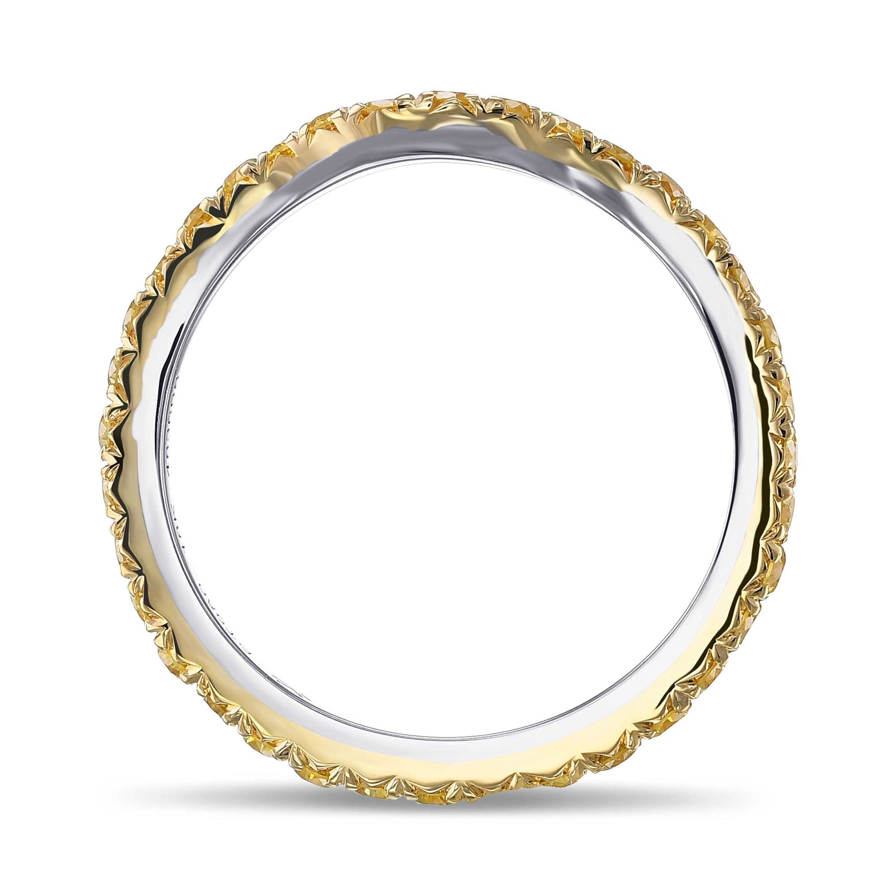 Fancy Vivid Yellow Contoured Full Eternity Diamond Wedding Band