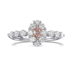 Fancy Pink Marquise Halo Diamond Ring 