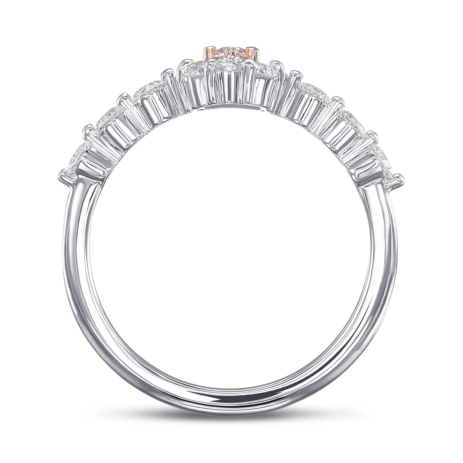 Fancy Pink Marquise Halo Diamond Ring 