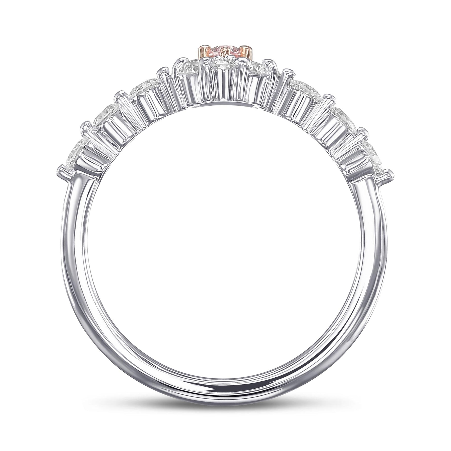Fancy Pink Marquise Halo Diamond Ring 