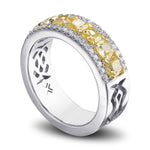 Fancy Intense Yellow Cushion Diamond Band Ring