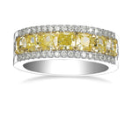 Fancy Intense Yellow Cushion Diamond Band Ring