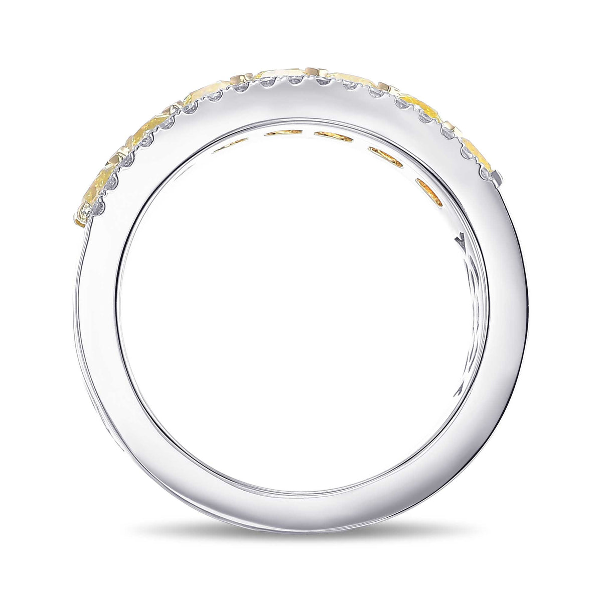 Fancy Intense Yellow Cushion Diamond Band Ring