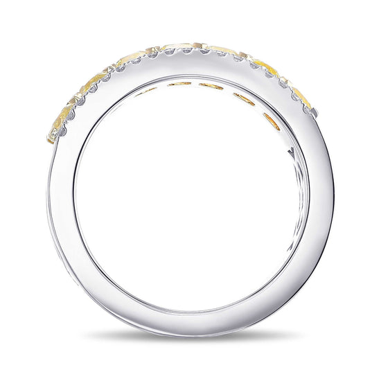 Fancy Intense Yellow Cushion Diamond Band Ring