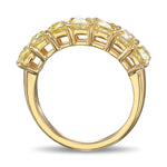 Seven Stone Fancy Intense Yellow Cushion Diamond Band 