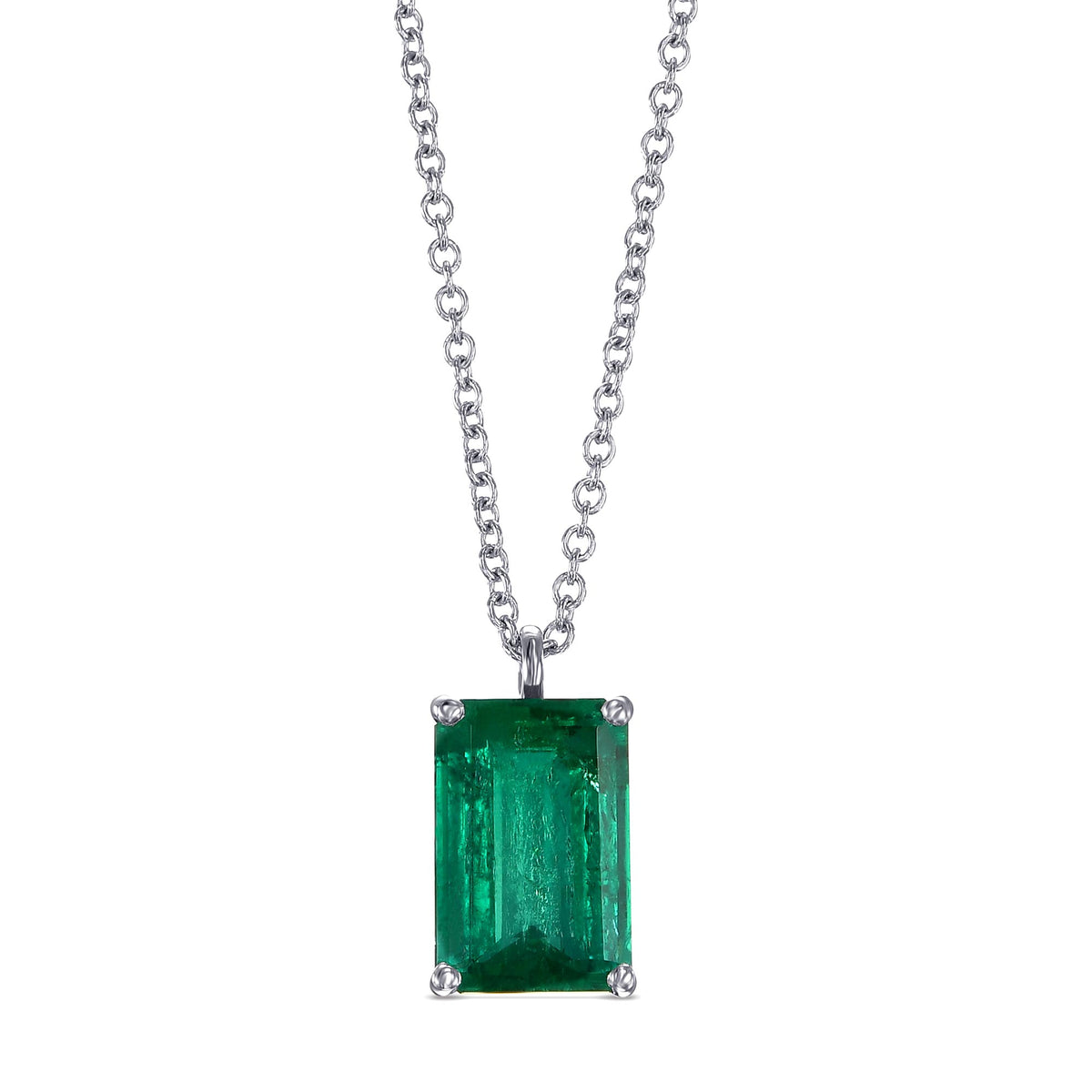 Colombian Emerald Solitaire Pendant