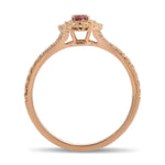 Fancy Vivid Purplish Pink Oval Double Halo Diamond Ring
