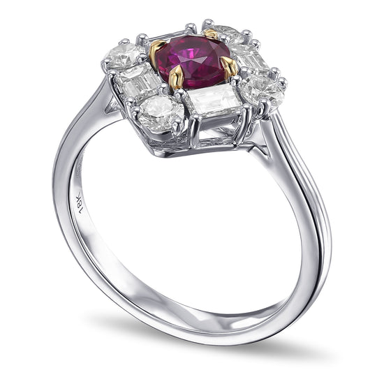  Extraordinary Ruby and Diamond Halo Ring