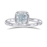 Fancy Light Blue Cushion Solitaire Diamond Ring