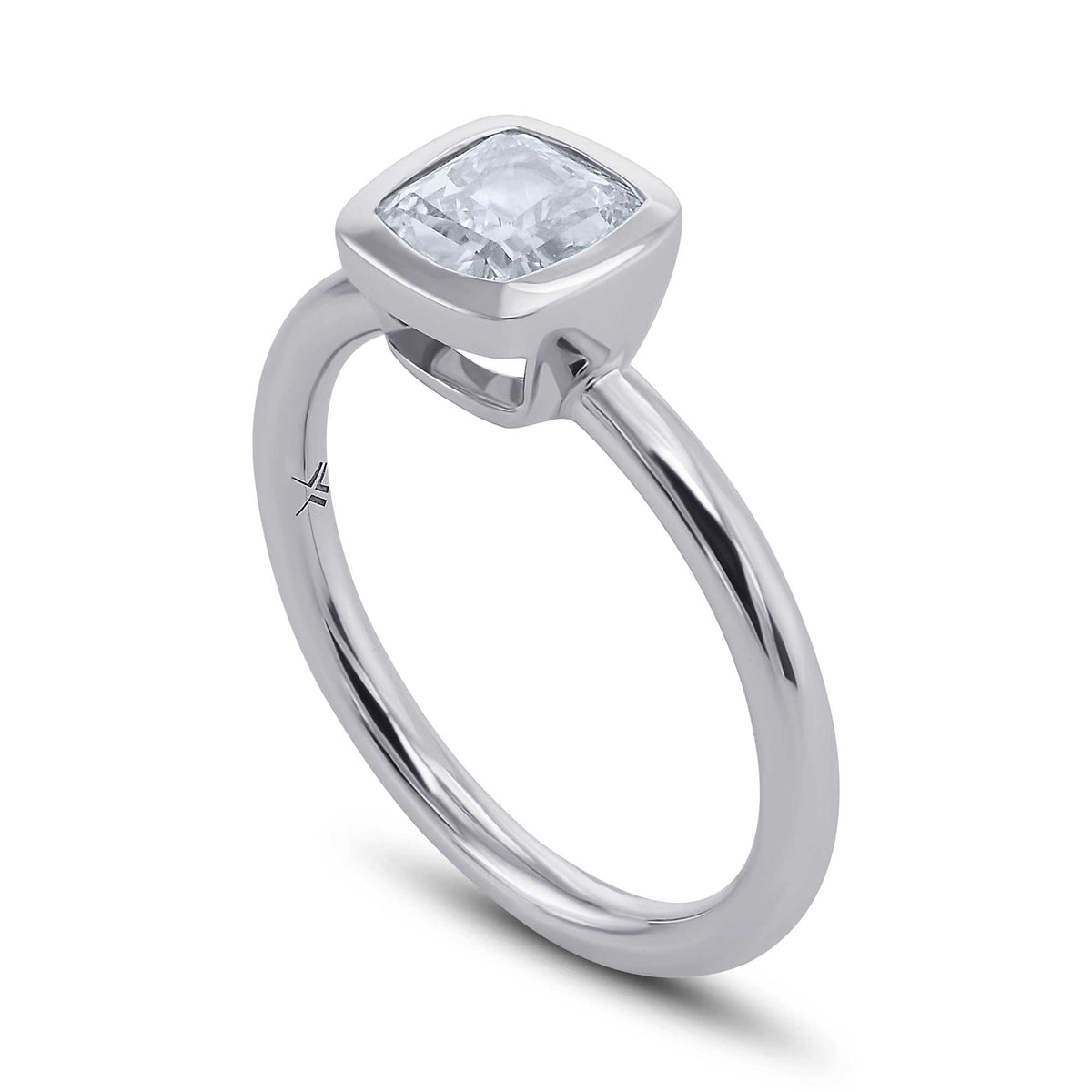 Fancy Light Blue Cushion Solitaire Diamond Ring