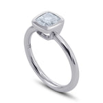 Fancy Light Blue Cushion Solitaire Diamond Ring