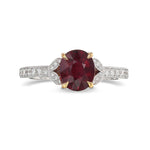 Oval Ruby Side Stone Ring