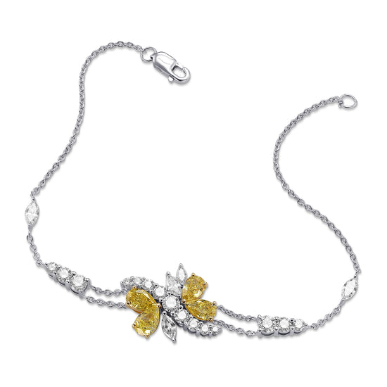 Fancy Intense Yellow Pear Diamond Couture Bracelet
