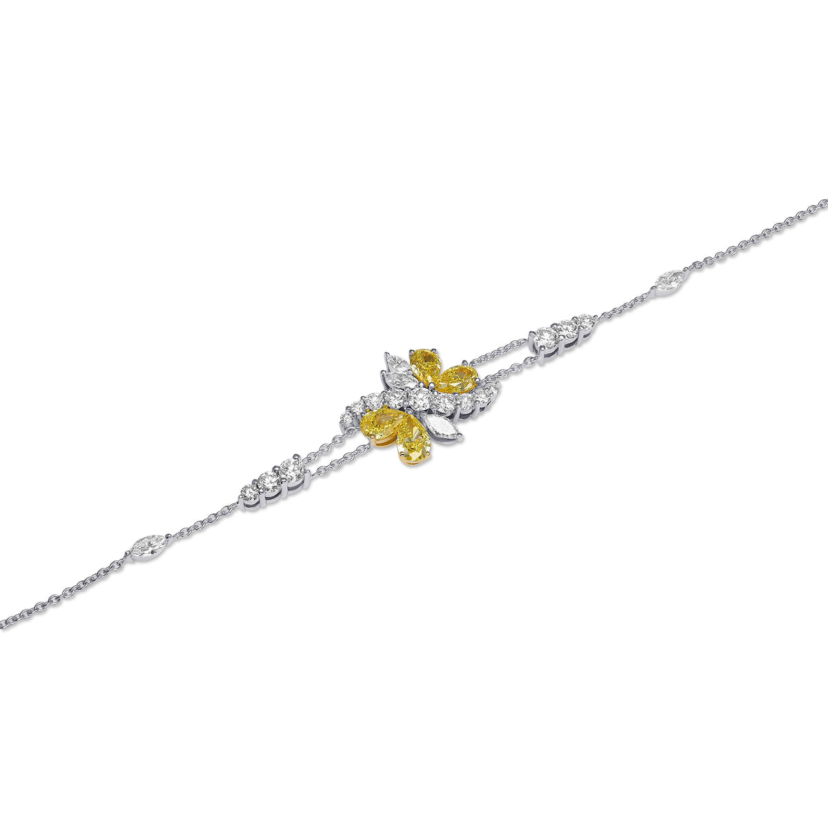 Fancy Intense Yellow Pear Diamond Couture Bracelet
