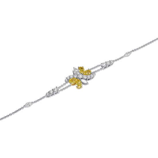 Fancy Intense Yellow Pear Diamond Couture Bracelet