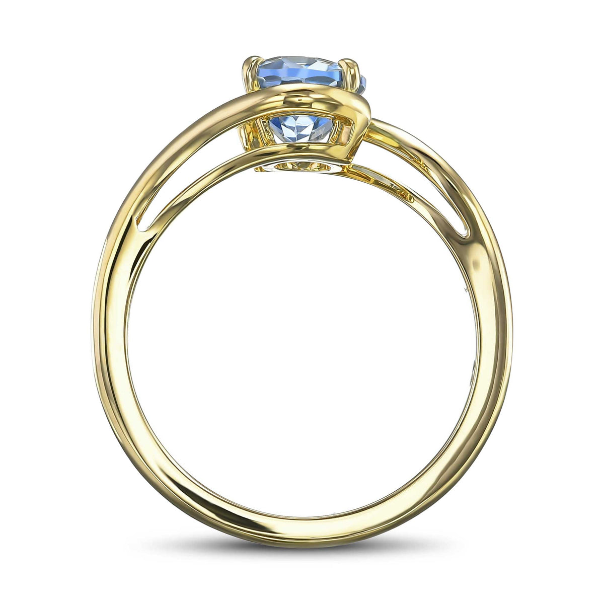 Oval Aquamarine Solitaire Ring
