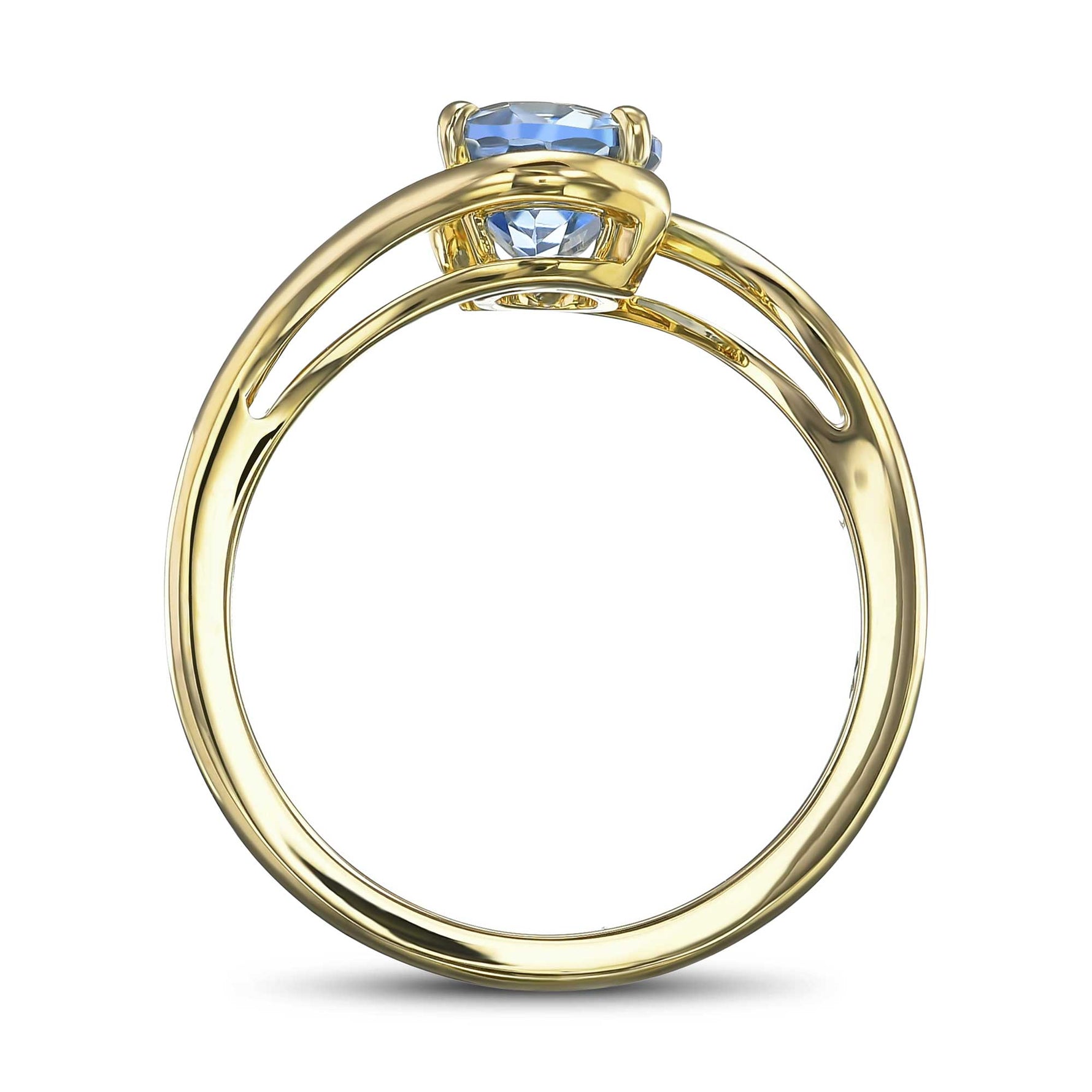 Oval Aquamarine Solitaire Ring