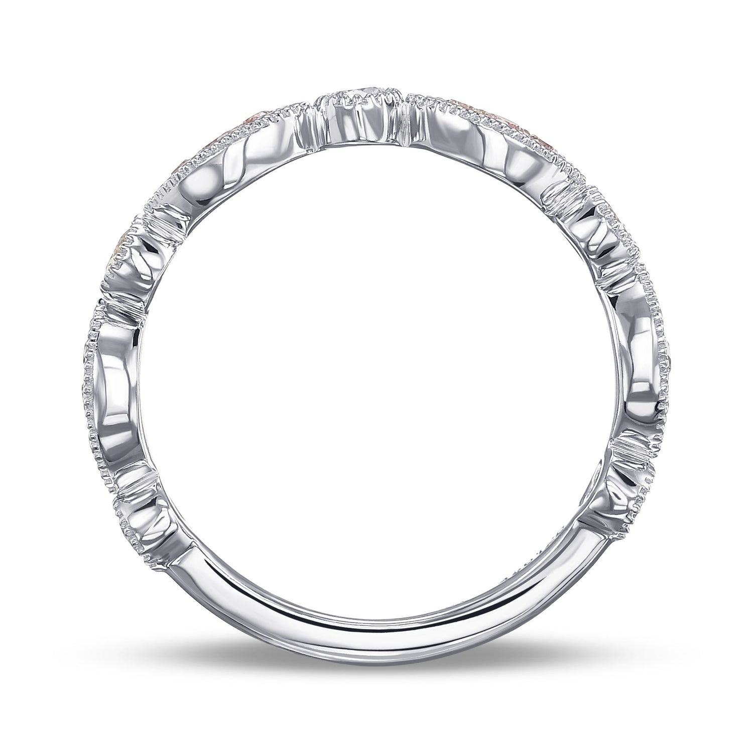 Fancy Light Pink & Colorless Diamond Designer Band Ring