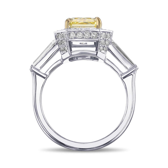 Fancy Intense Yellow Radiant Diamond Halo Ring