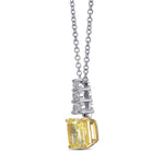 Radiant Fancy Yellow and Diamond Drop Pendant