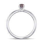Fancy Dark Brown Purple Cushion Solitaire Diamond Ring