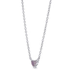 Fancy Intense Pinkish Purple Heart Solitaire Diamond Pendant