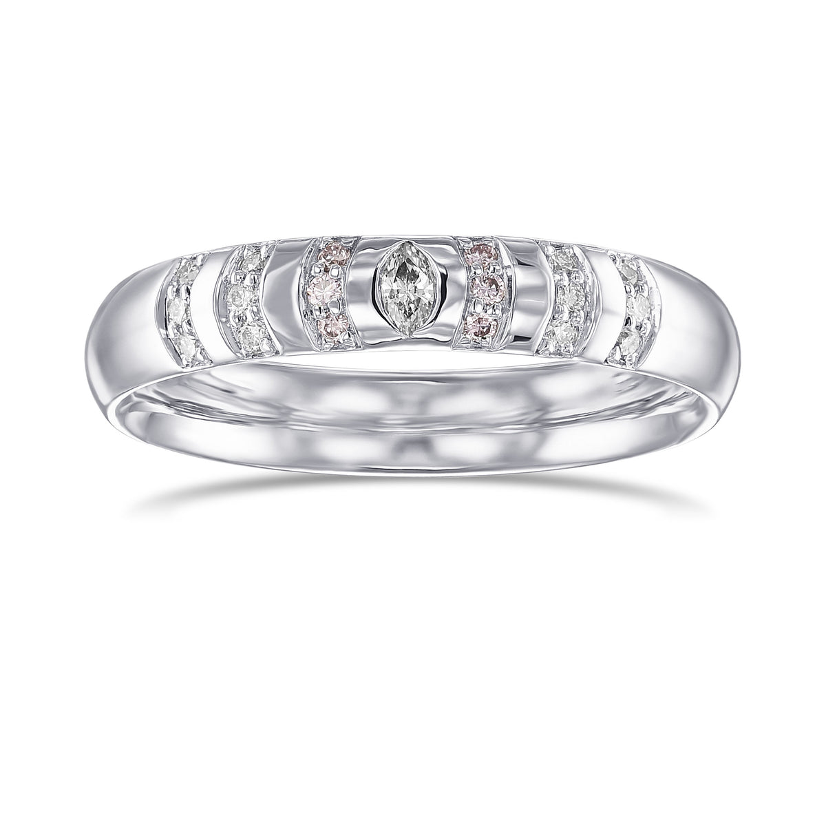 Light Blue Marquise Side-Stone Diamond Ring