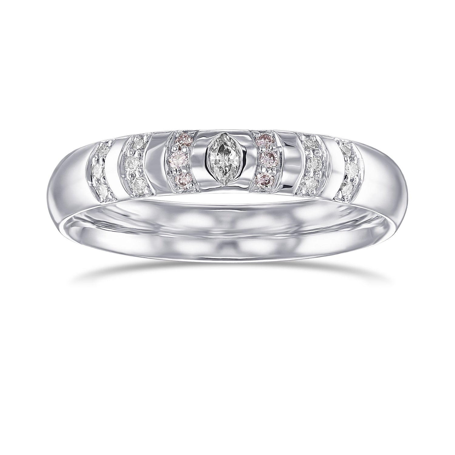 Light Blue Marquise Side-Stone Diamond Ring