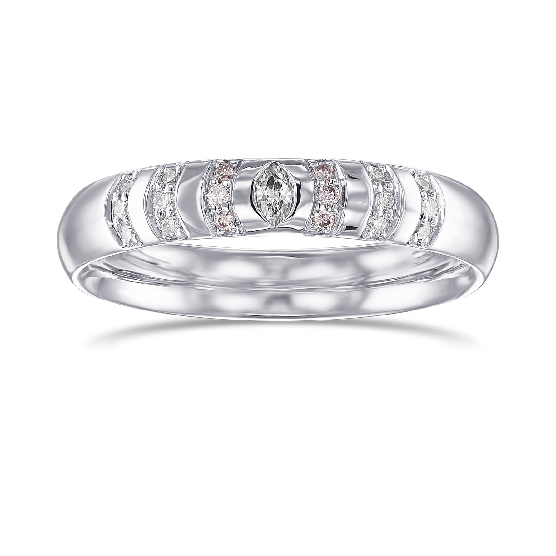 Light Blue Marquise Side-Stone Diamond Ring