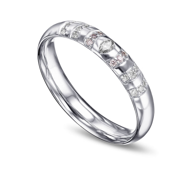 Light Blue Marquise Side-Stone Diamond Ring