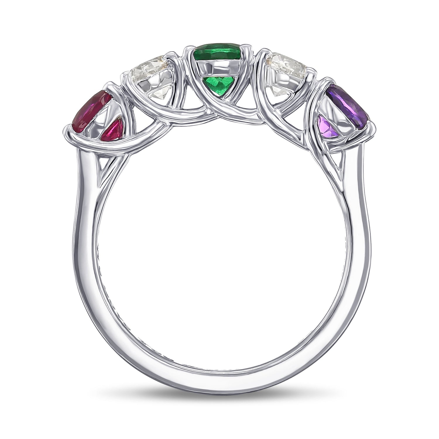 Five-stone Gemstone & Diamond Ring