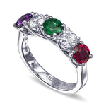 Five-stone Gemstone & Diamond Ring