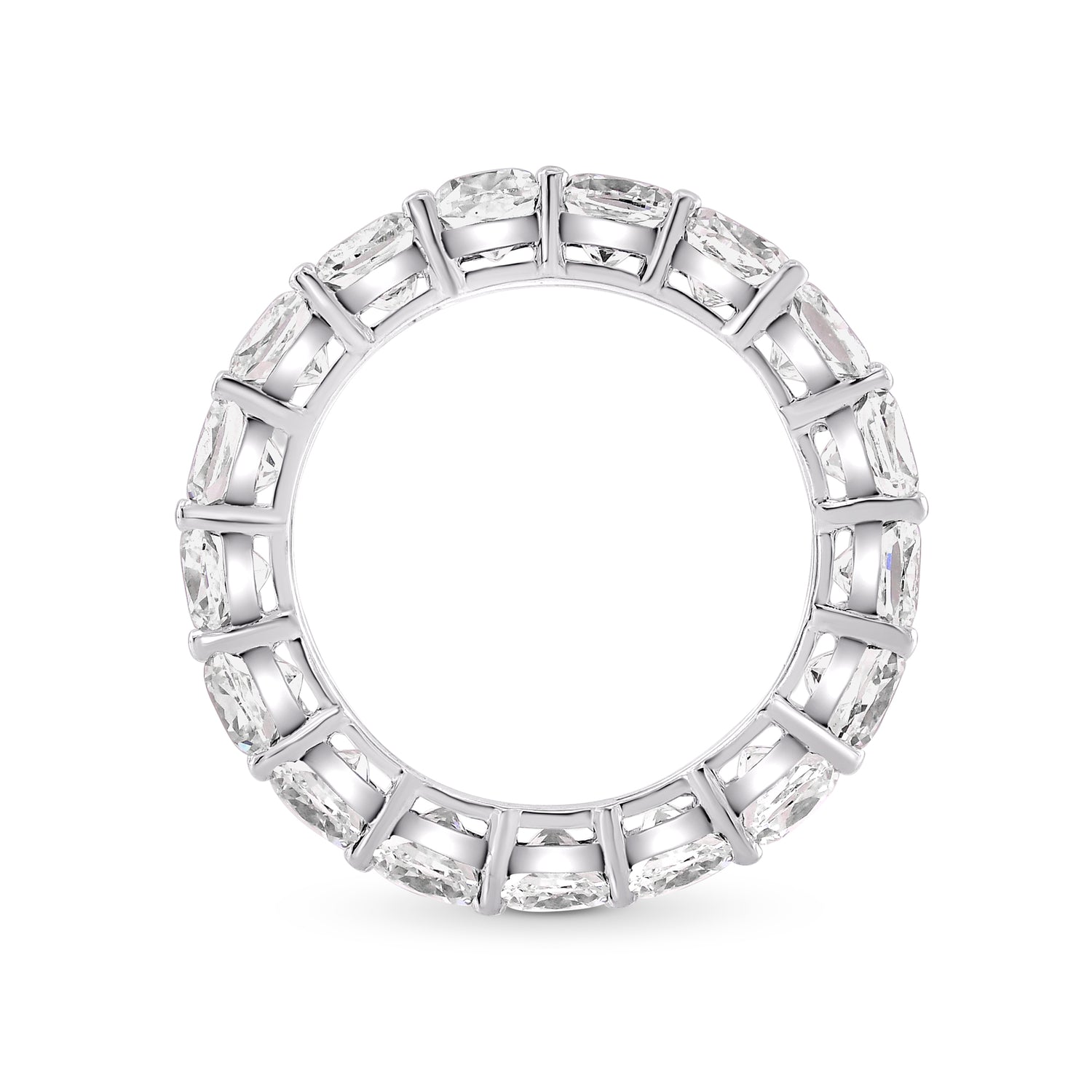 Platinum Cushion-Cut Diamond Full Eternity Band Ring