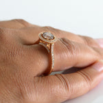 Fancy Brown Round Diamond Halo 18k Engagement Ring