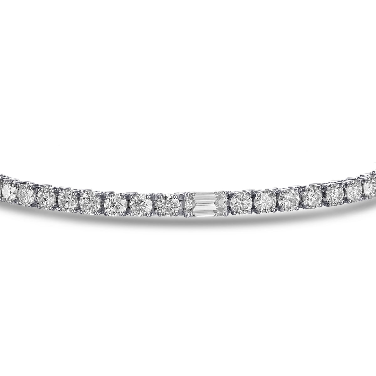 Round & Emerald Diamond Tennis Bracelet