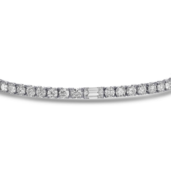 Round & Emerald Diamond Tennis Bracelet