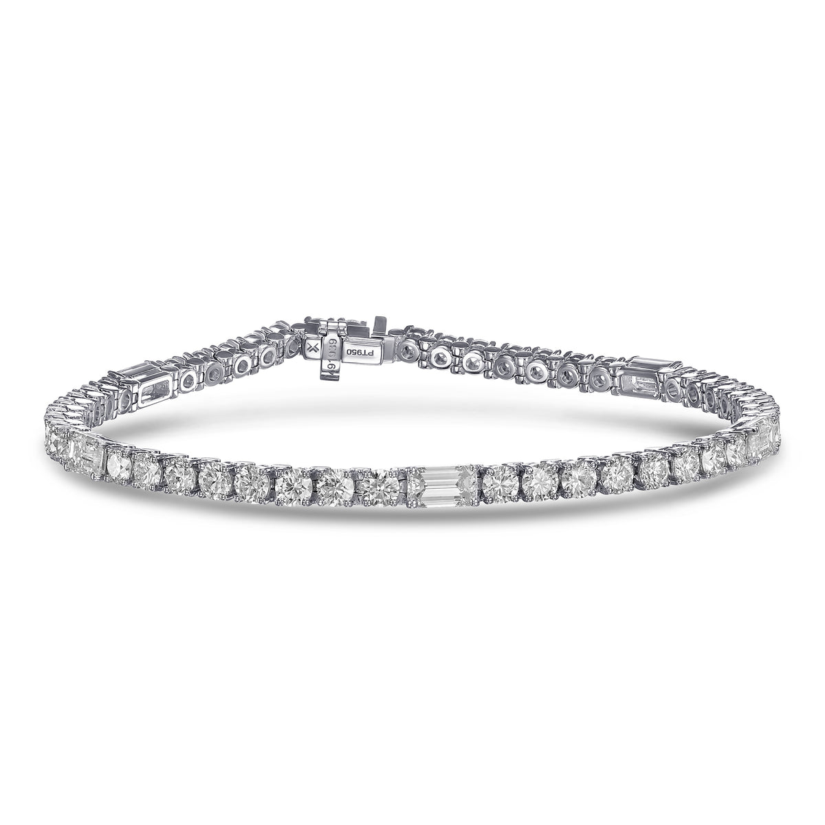 Round & Emerald Diamond Tennis Bracelet